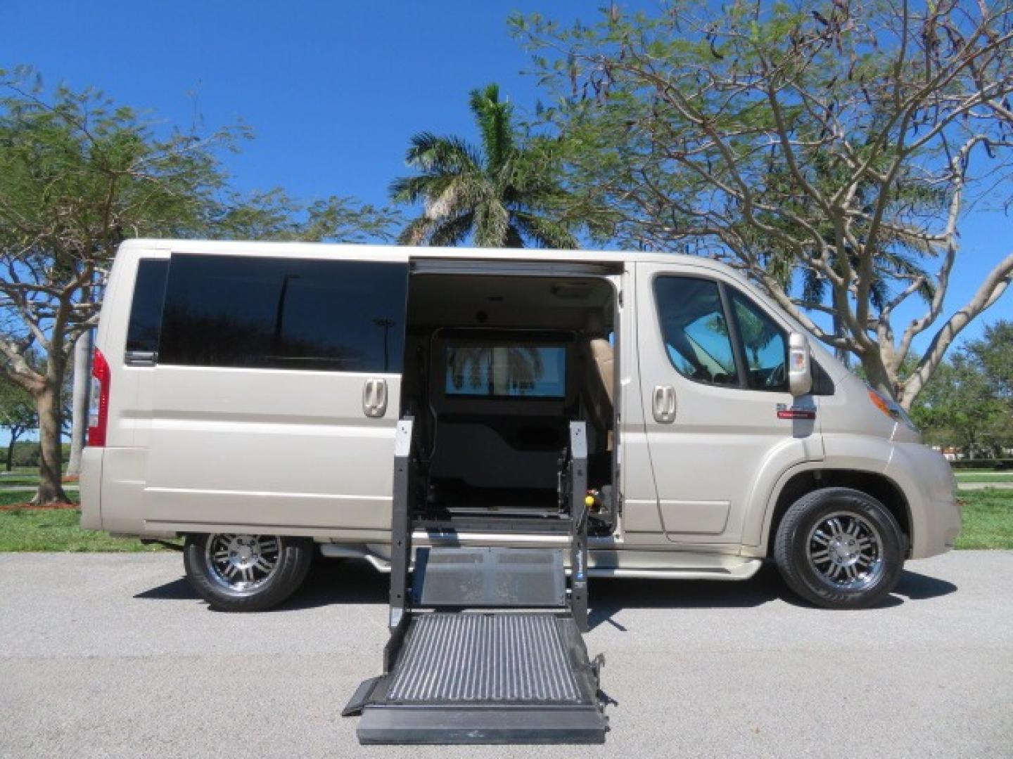 2016 Gold /Tan and Black Leather RAM Promaster (3C6TRVAG5GE) , located at 4301 Oak Circle #19, Boca Raton, FL, 33431, (954) 561-2499, 26.388861, -80.084038 - You are looking at a Gorgeous 2016 Ram Promaster Tempest X Handicap Wheelchair Conversion Van with 30K Original Miles, Lowered Floor, Dual Side Entry Doors, Power Passenger Side Entry Door, 750lb Braunability Wheelchair Lift, 4 Passenger Rear Power Bench Seat/Bed, Navigation, Rear Entertainment, Sur - Photo#0